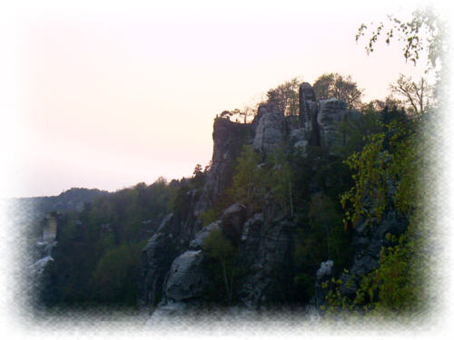 Bastei in Abenddmmerung